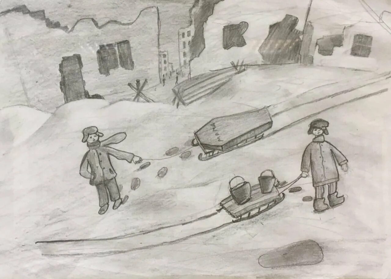 Drawing blockade Leningrad #3