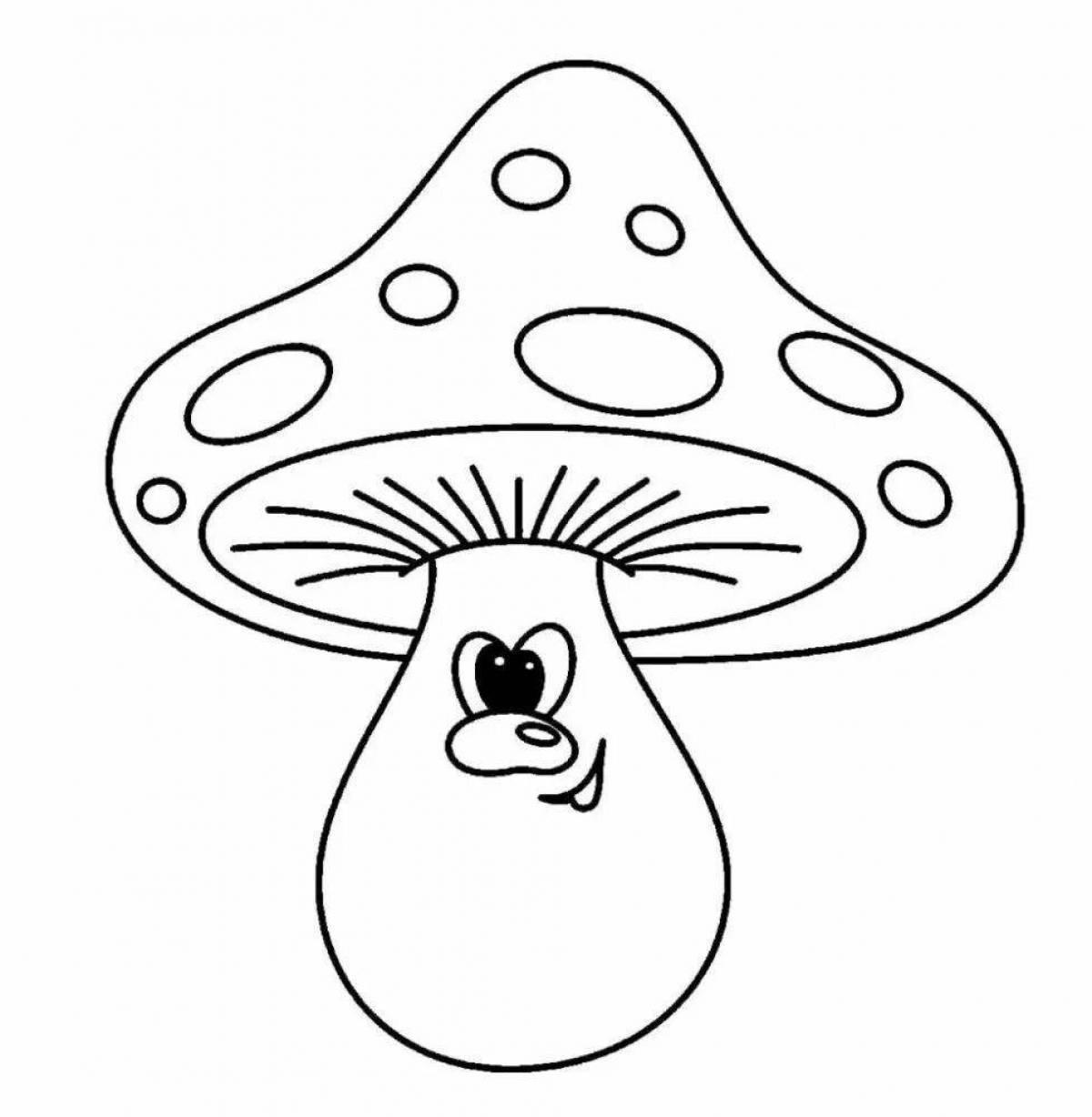 Coloring page wild fly agaric frog