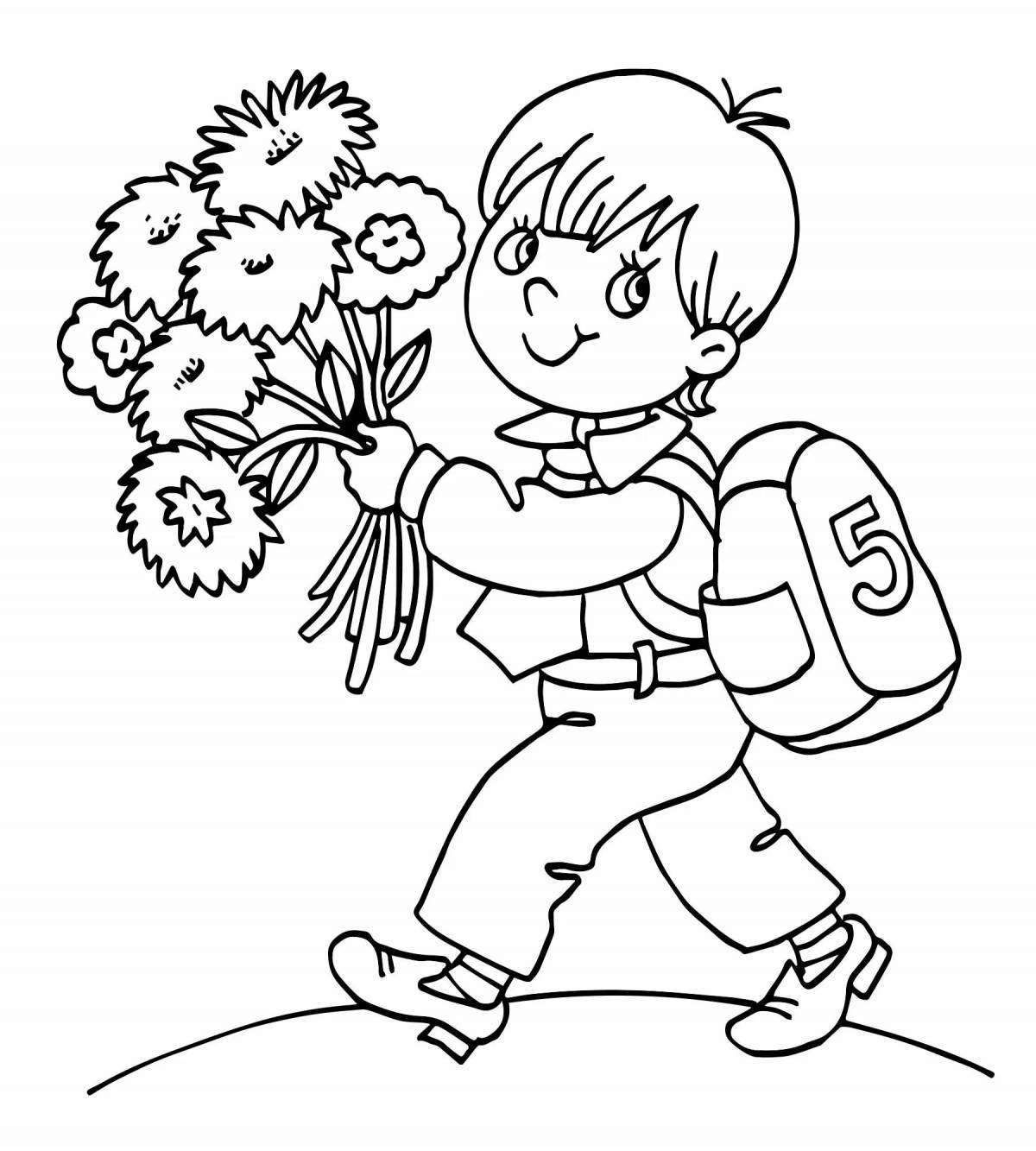 Coloring school student for kids