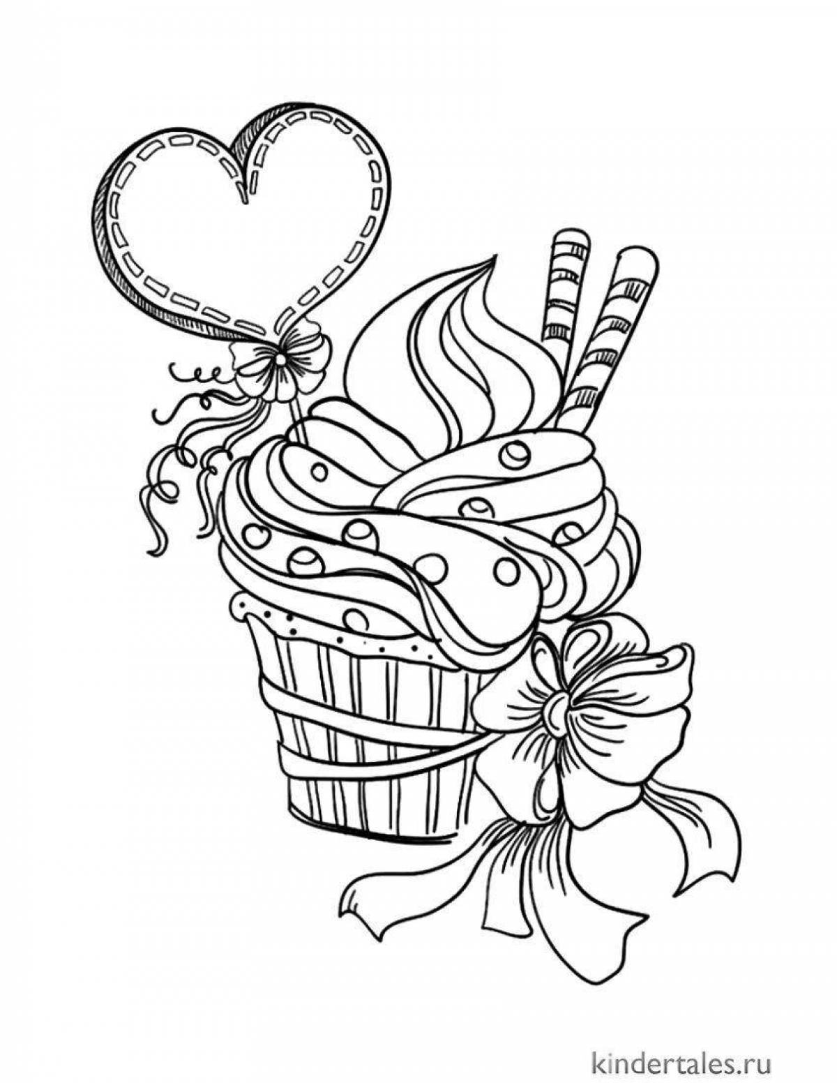 Coloring page cute sweets for girls