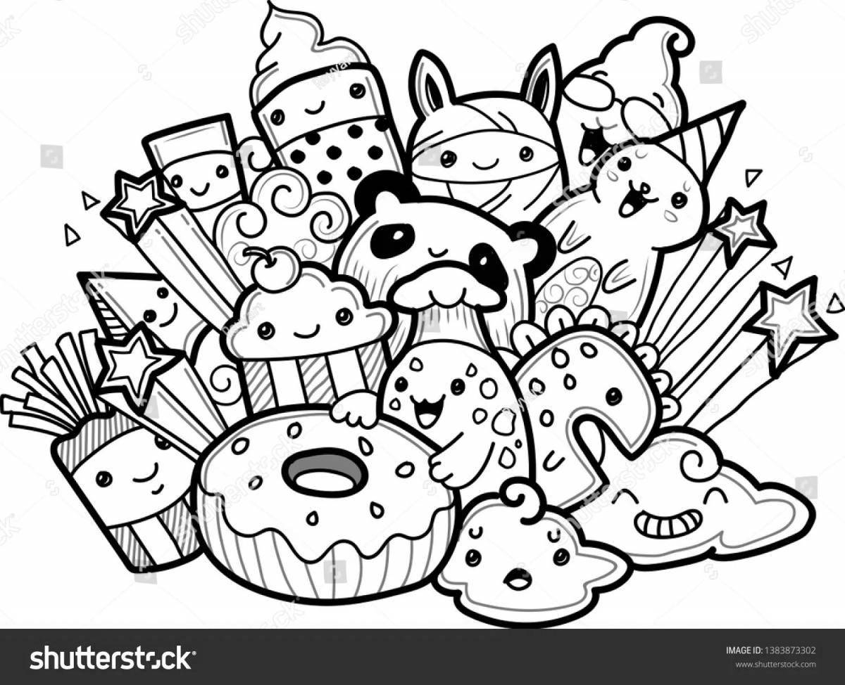 Sweet sweets coloring pages for girls