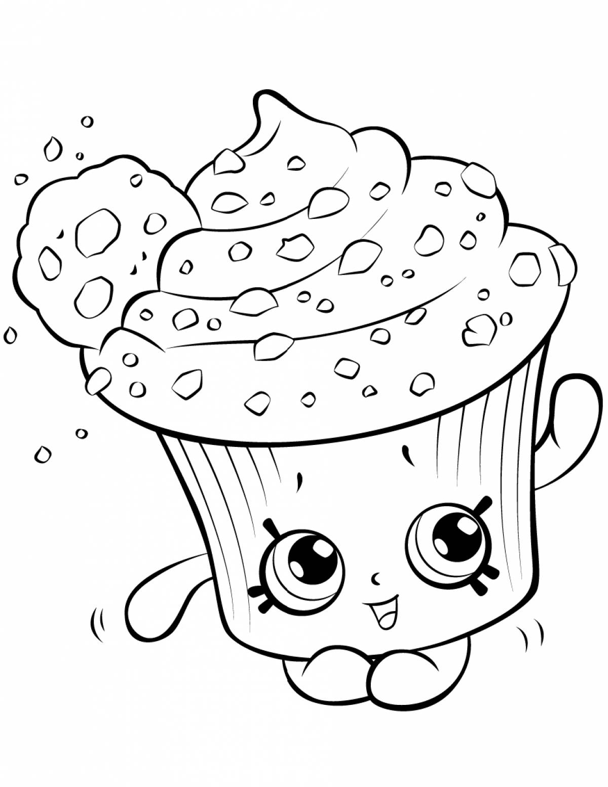 Attractive sweets coloring pages for girls