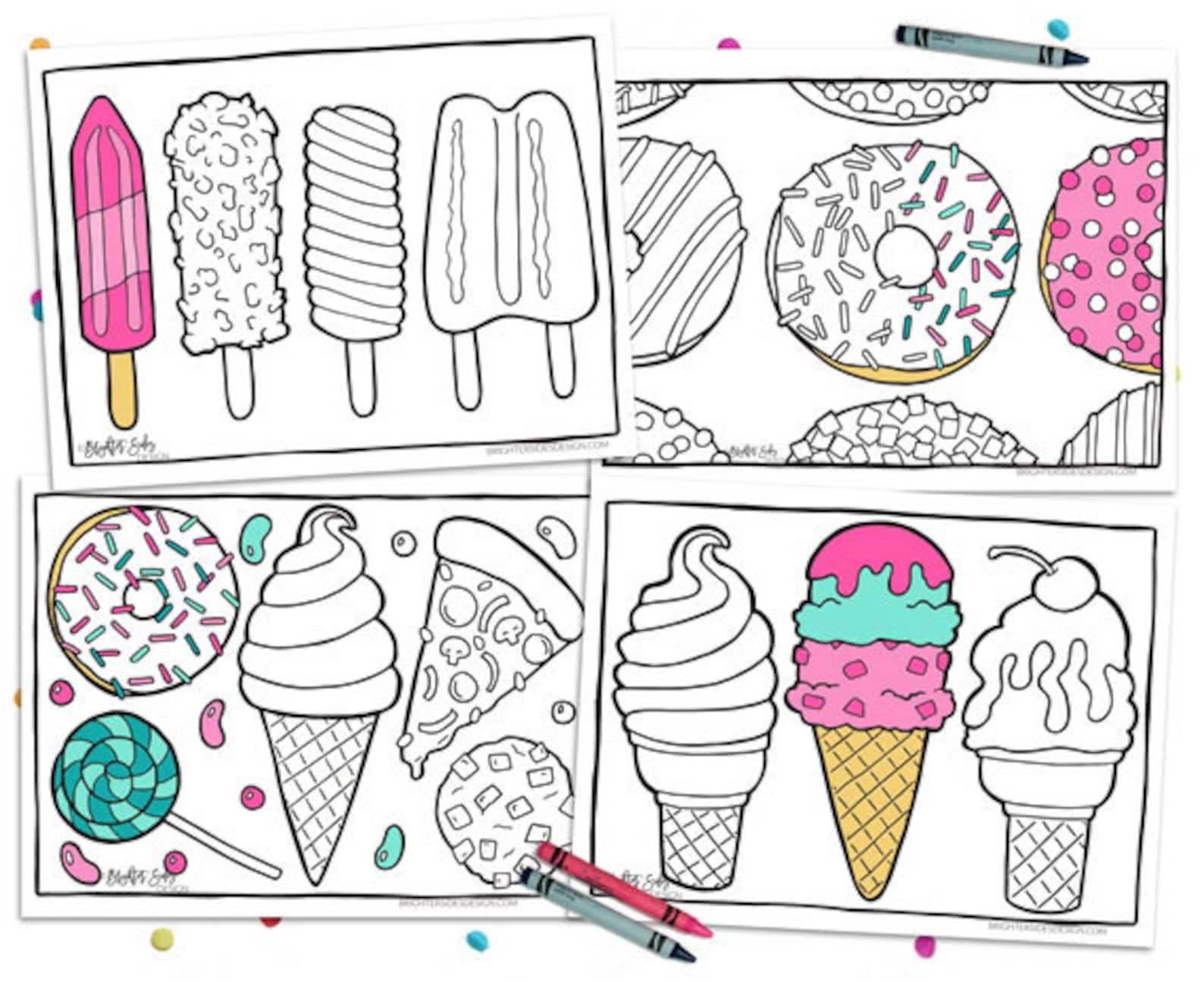 Coloring for bright sweets for girls