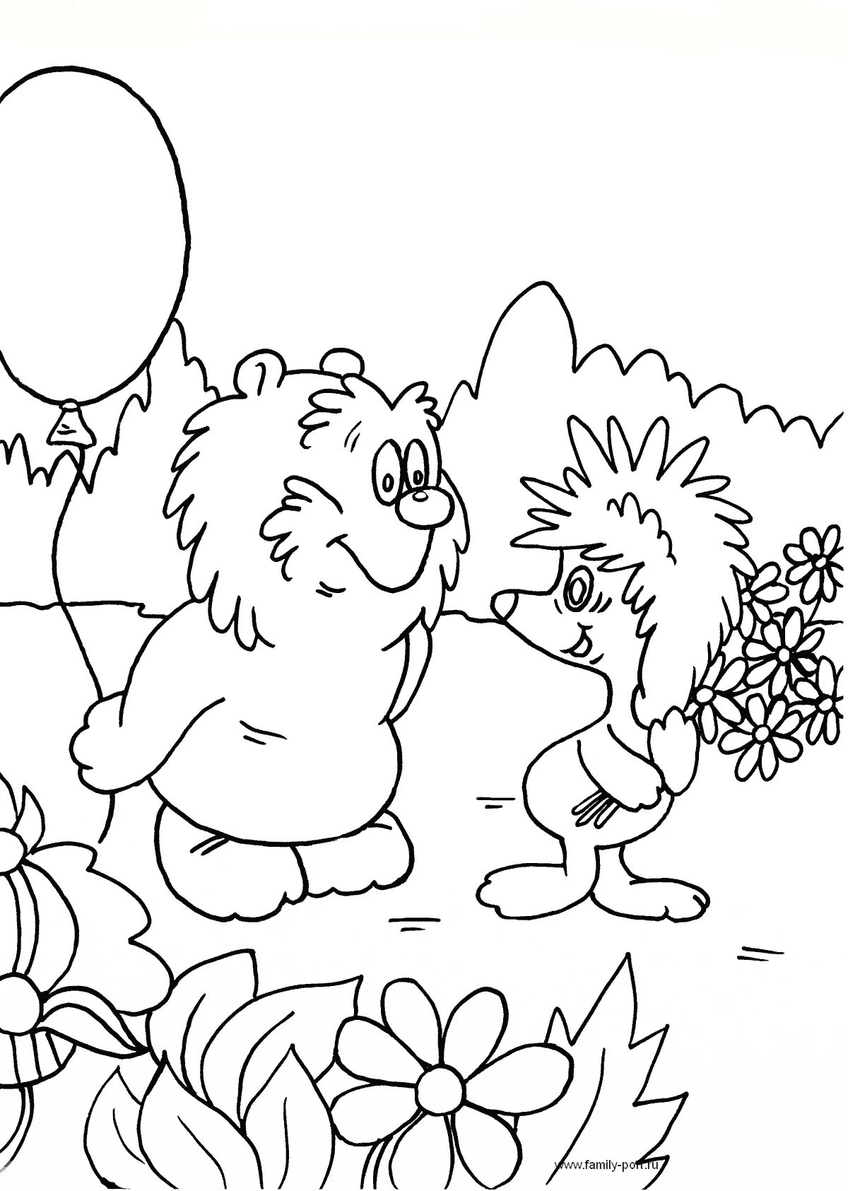 Hedgehog and bear cub #1