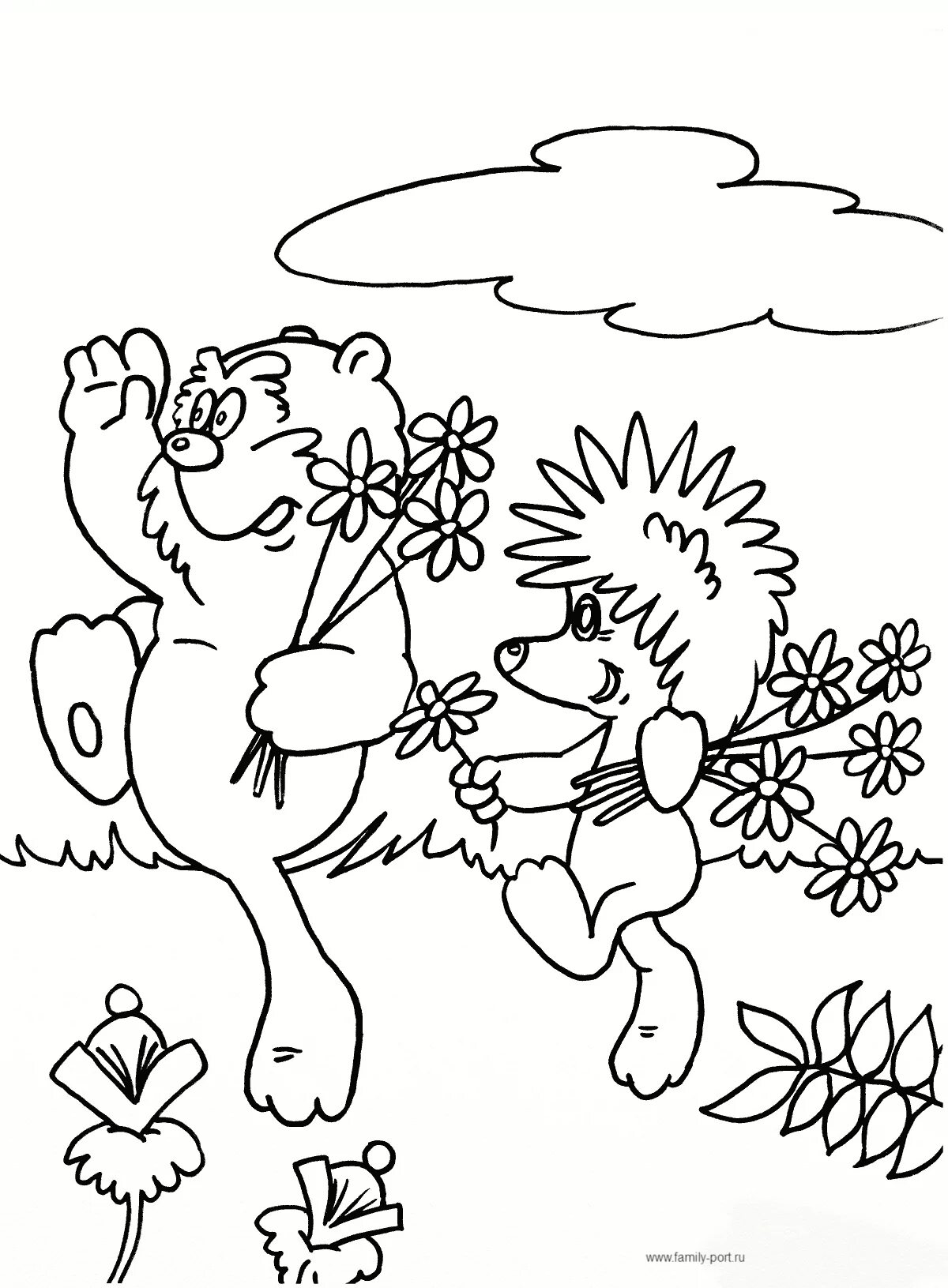 Hedgehog and bear cub #2