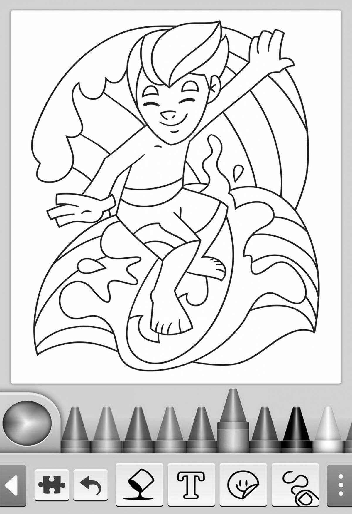 Funny figurine coloring page
