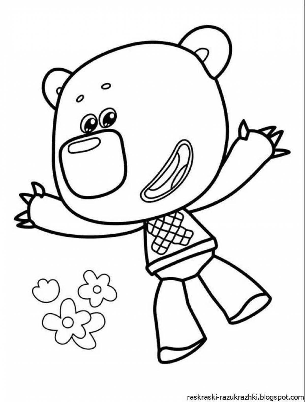 Coloring pages for kids, crazy colors of mimimishka