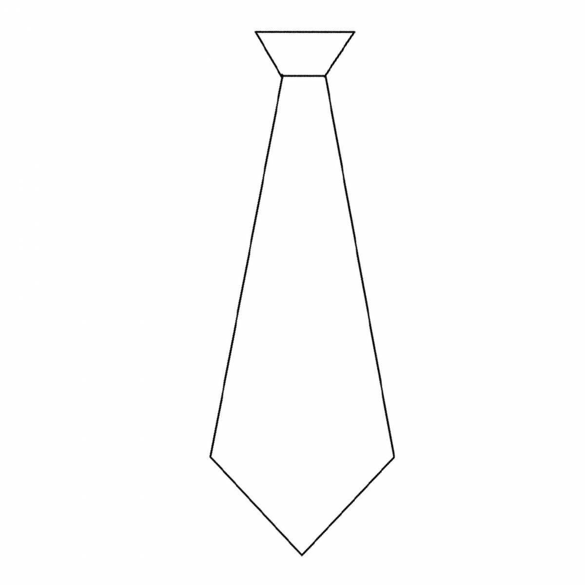 Яркая страница раскраски галстука для папы