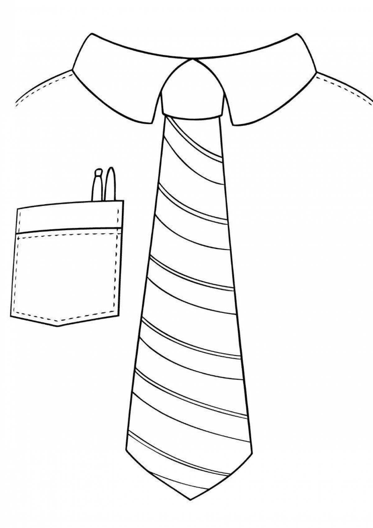 Playful dad tie coloring page