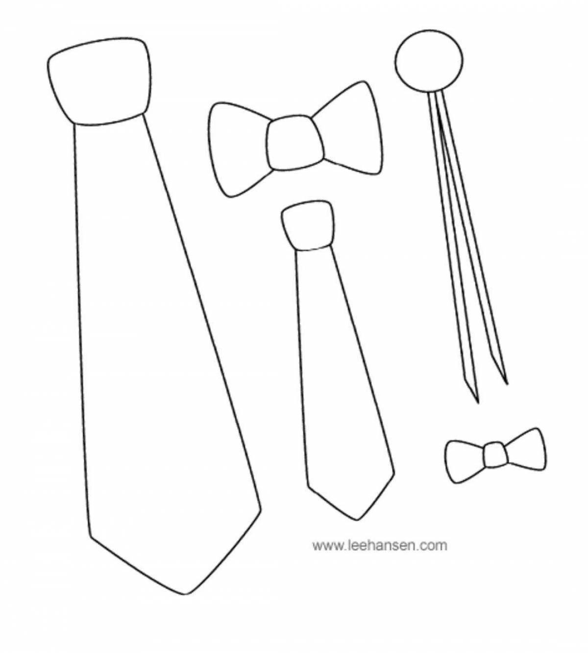 Сказочная страница раскраски галстука для папы