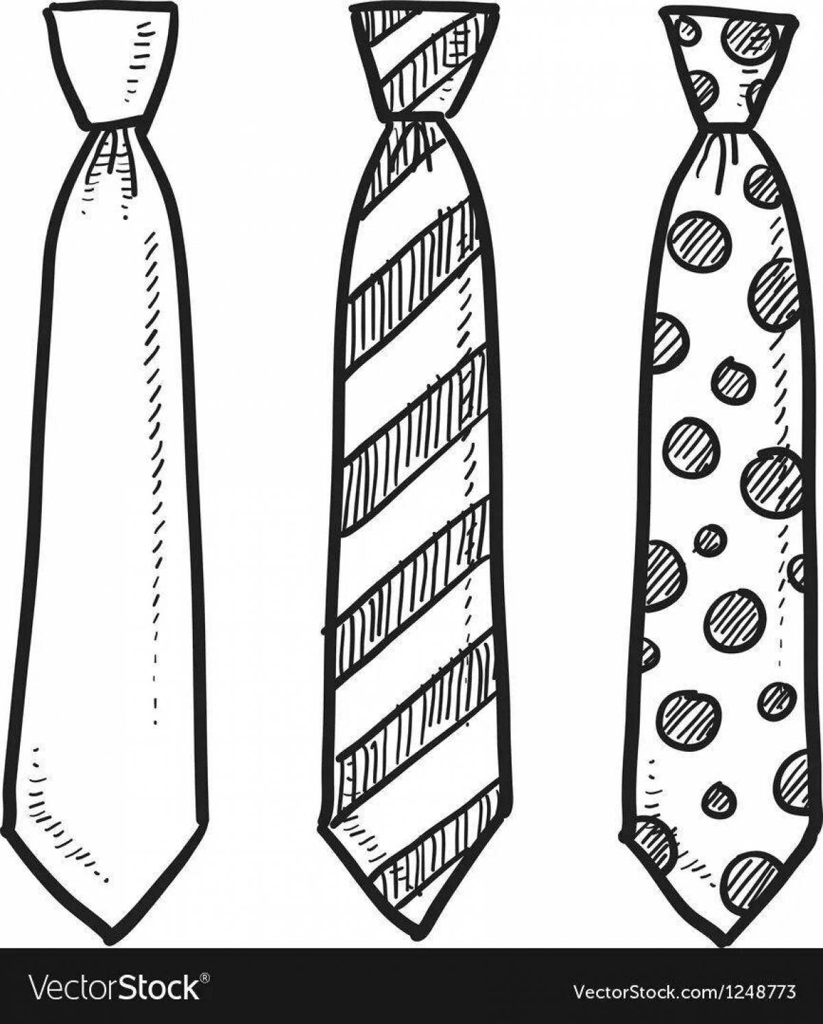 Dashing tie coloring page for dad