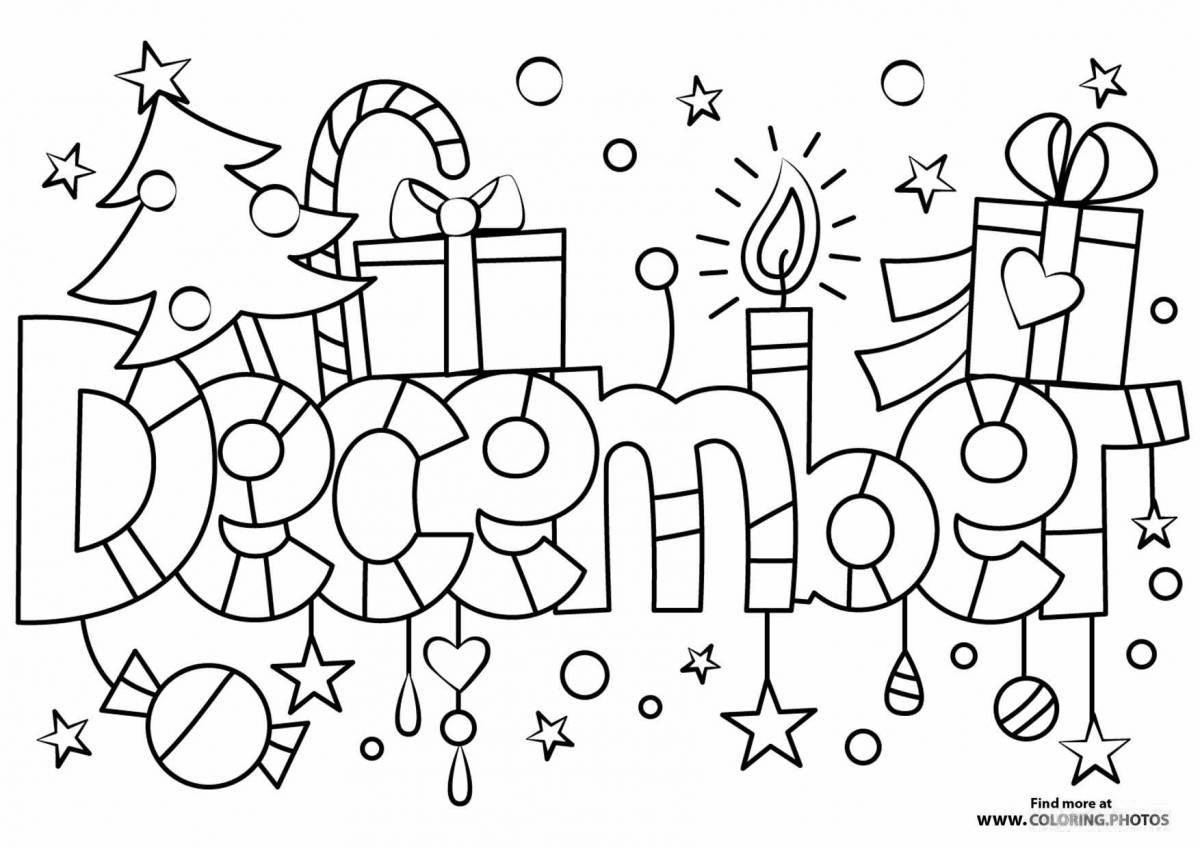 Bright December coloring book for kids
