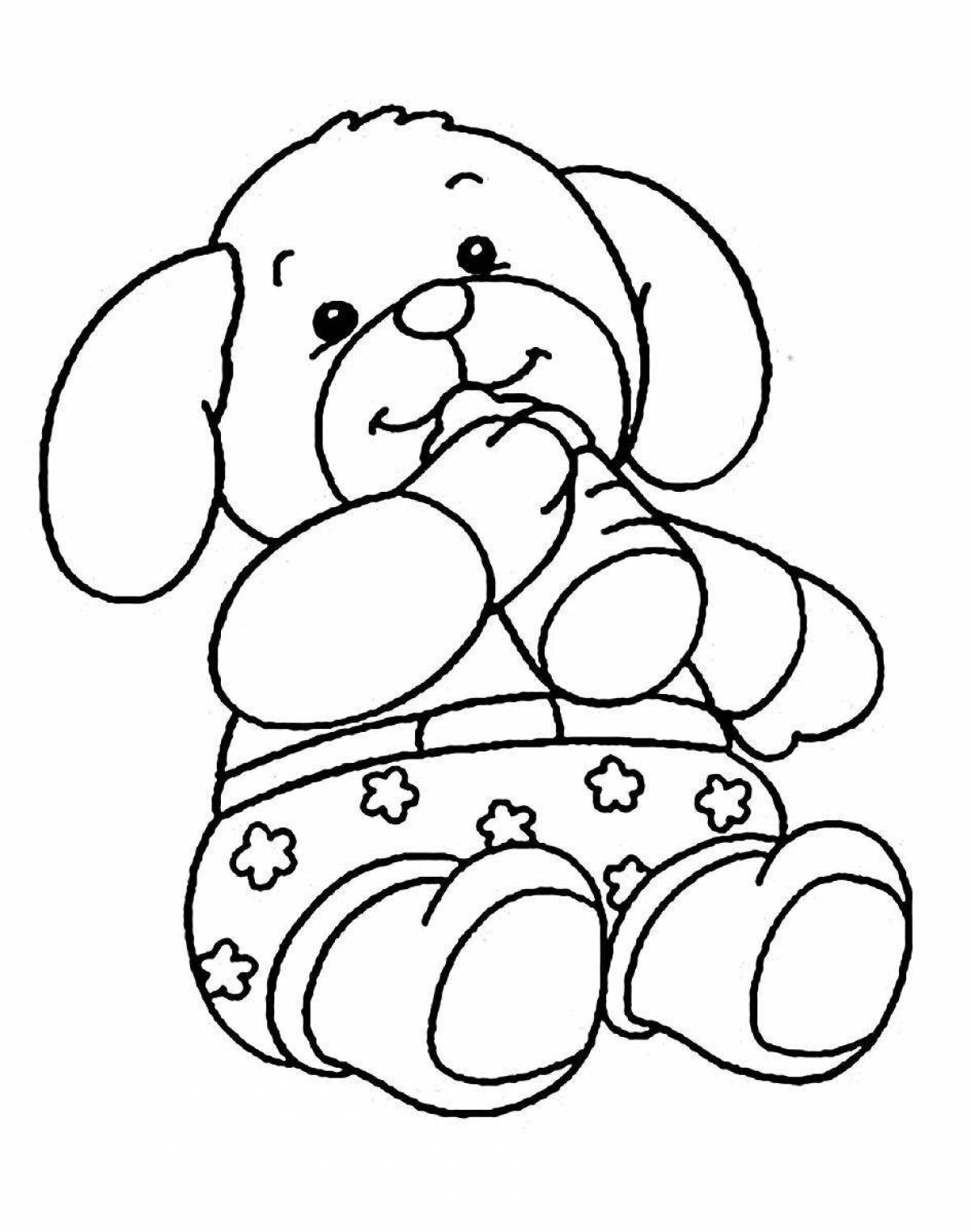 Lovely coloring dog with a heart