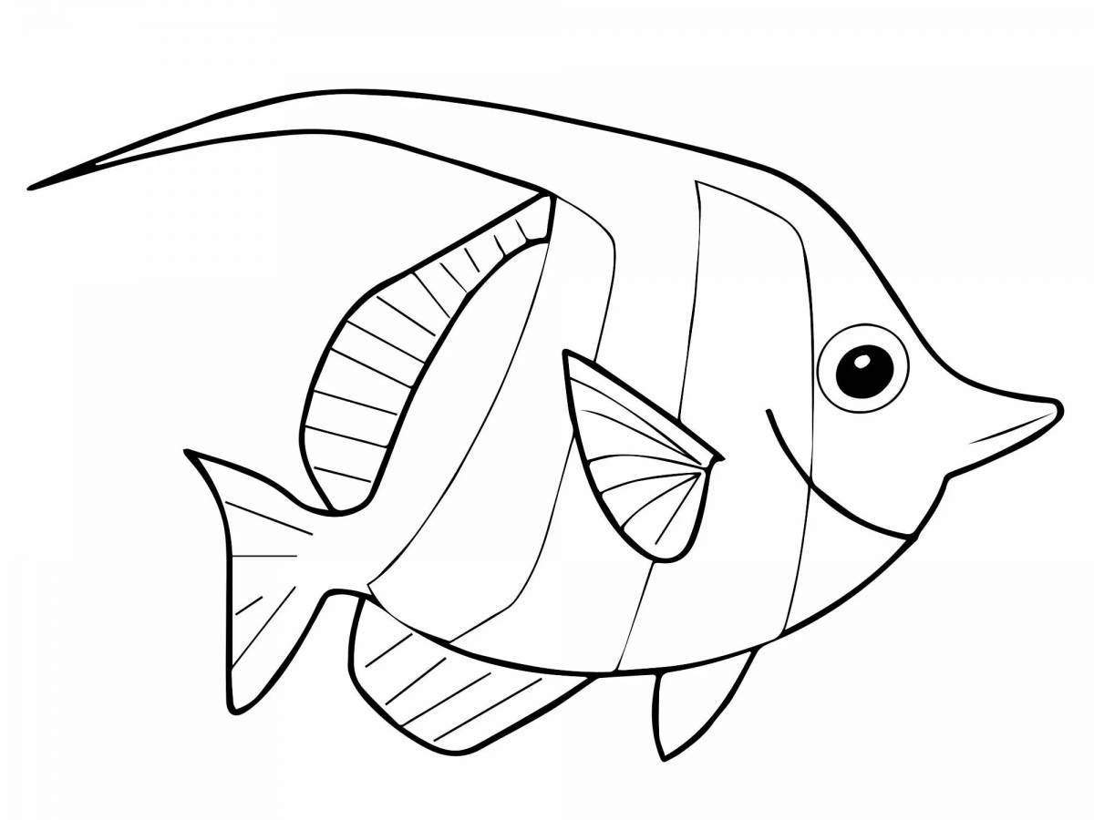 Удивительная страница раскраски рыб для детей