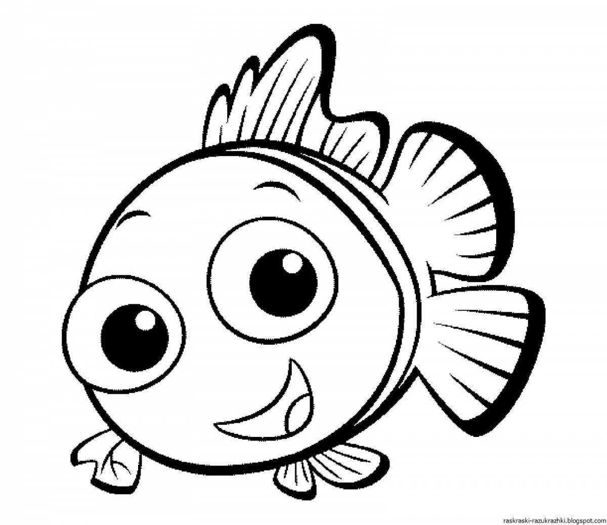Выдающаяся страница раскраски рыбы для детей