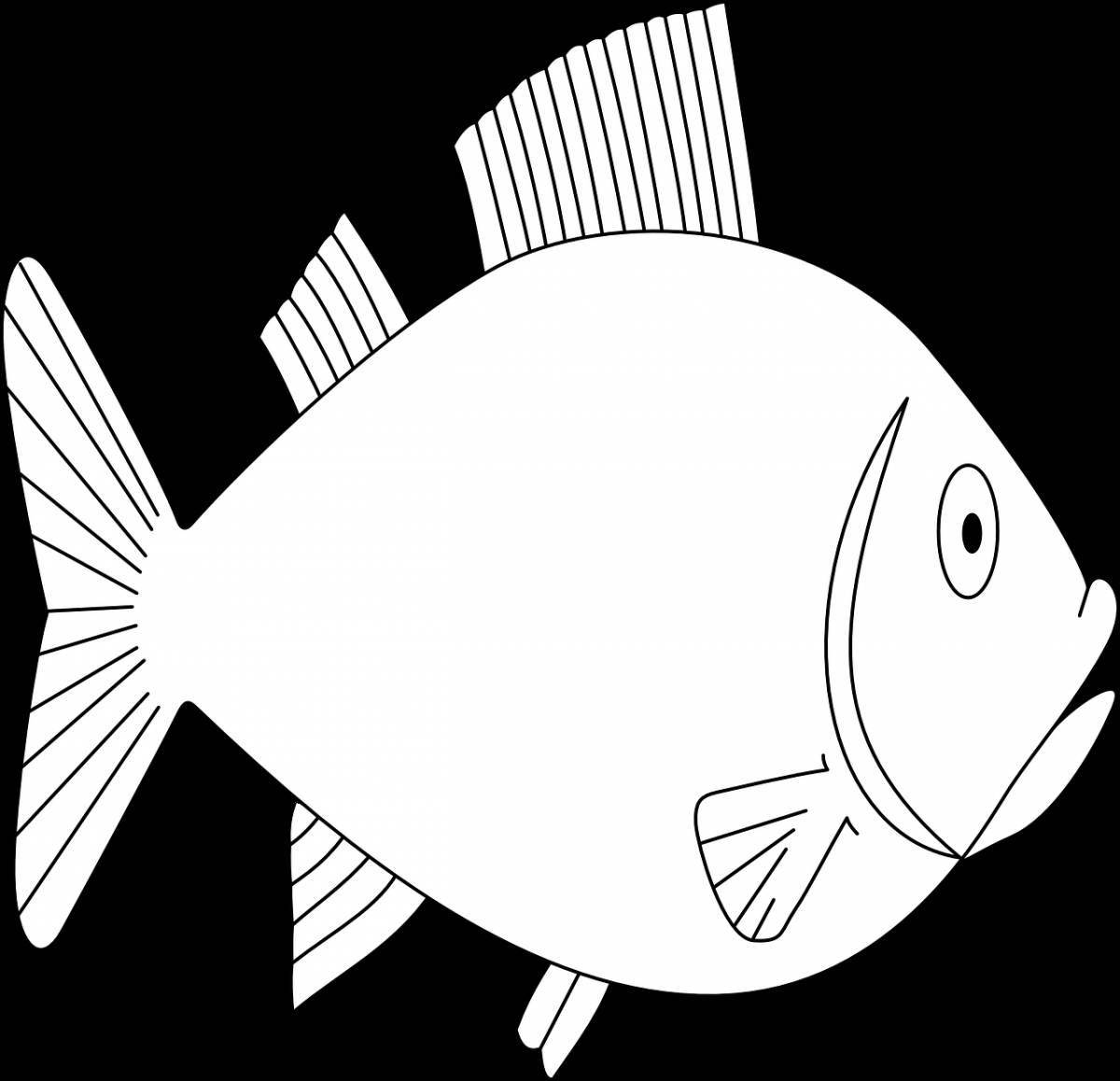 Стильная рыбка-раскраска для детей