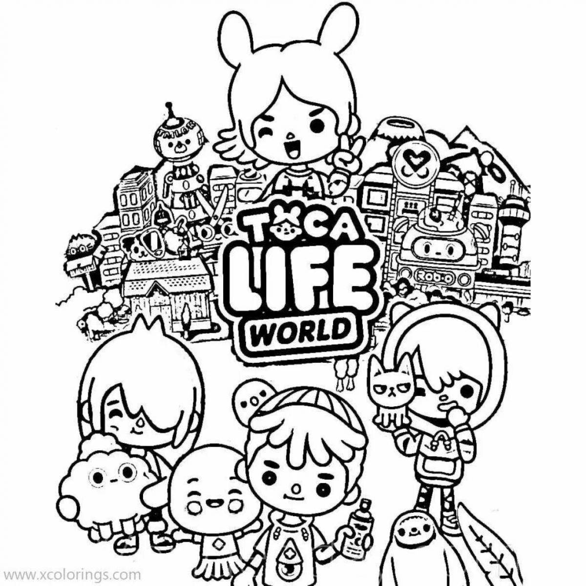 Fairytale coloring page toca life world