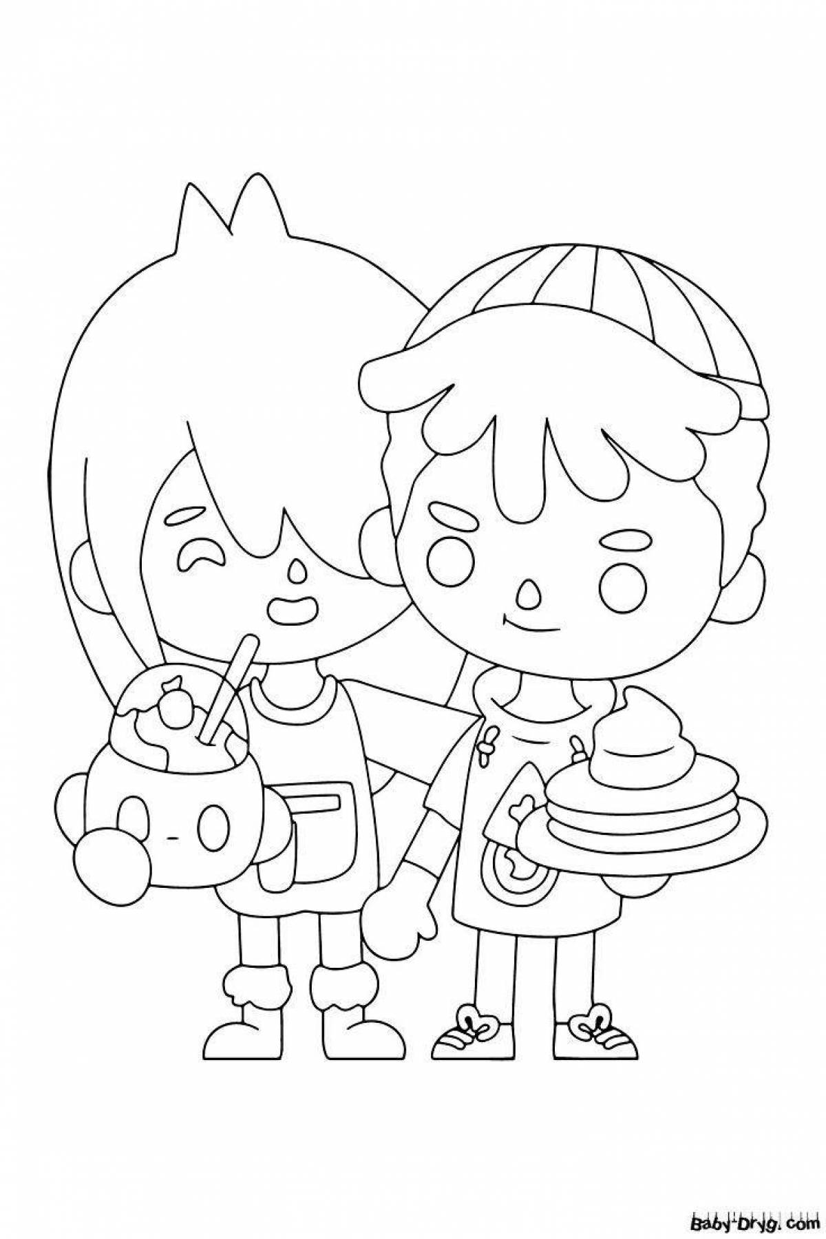 Lovely toca life world coloring page
