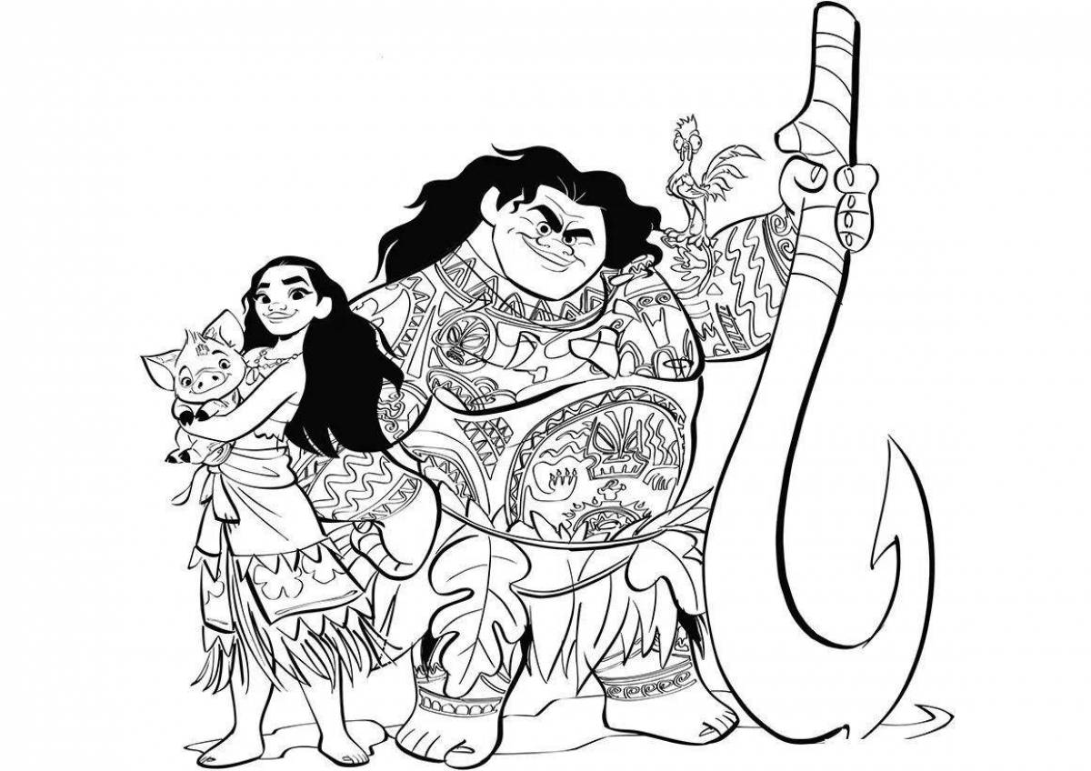 Adorable moana coloring book for girls
