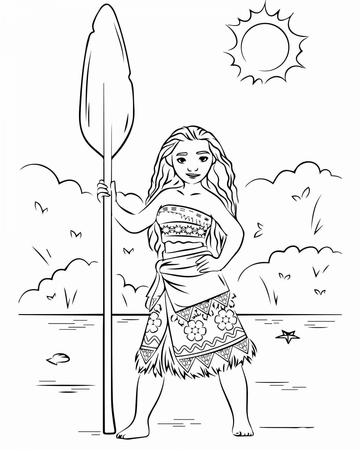 Joyful coloring for girls moana