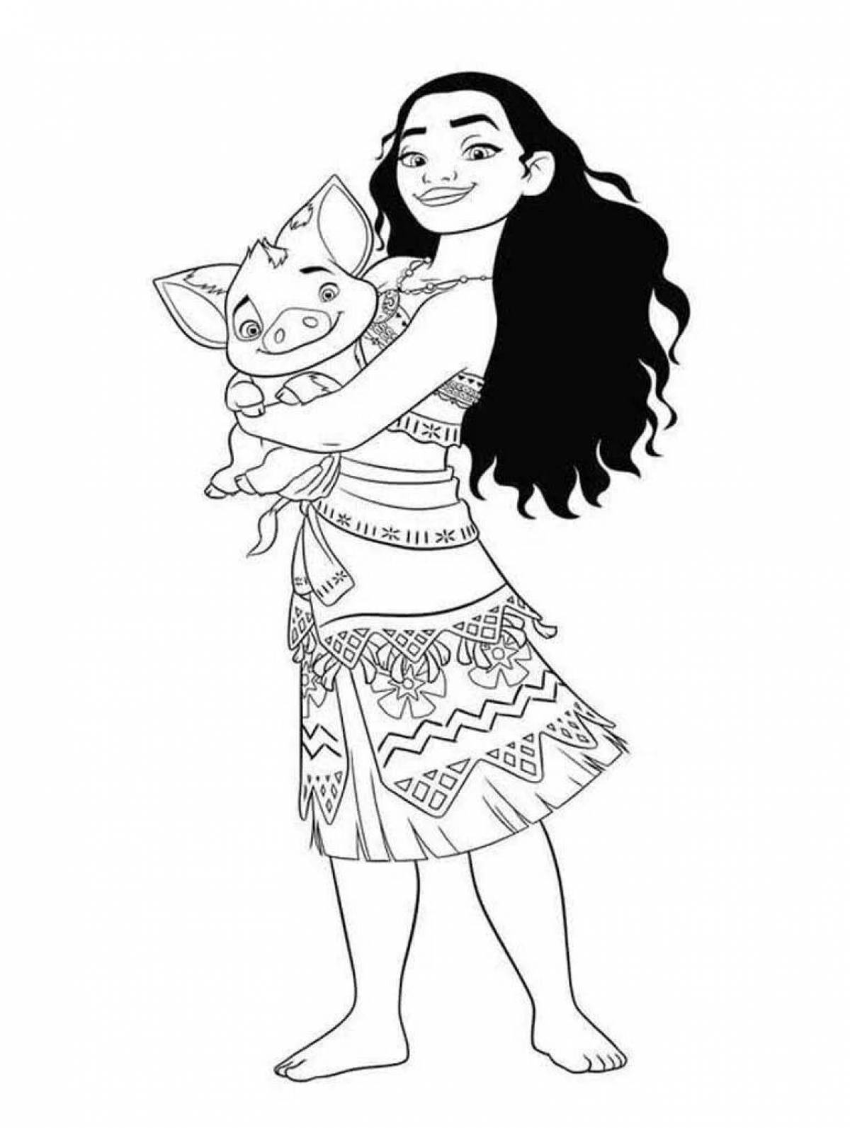 Amazing coloring book for girls moana