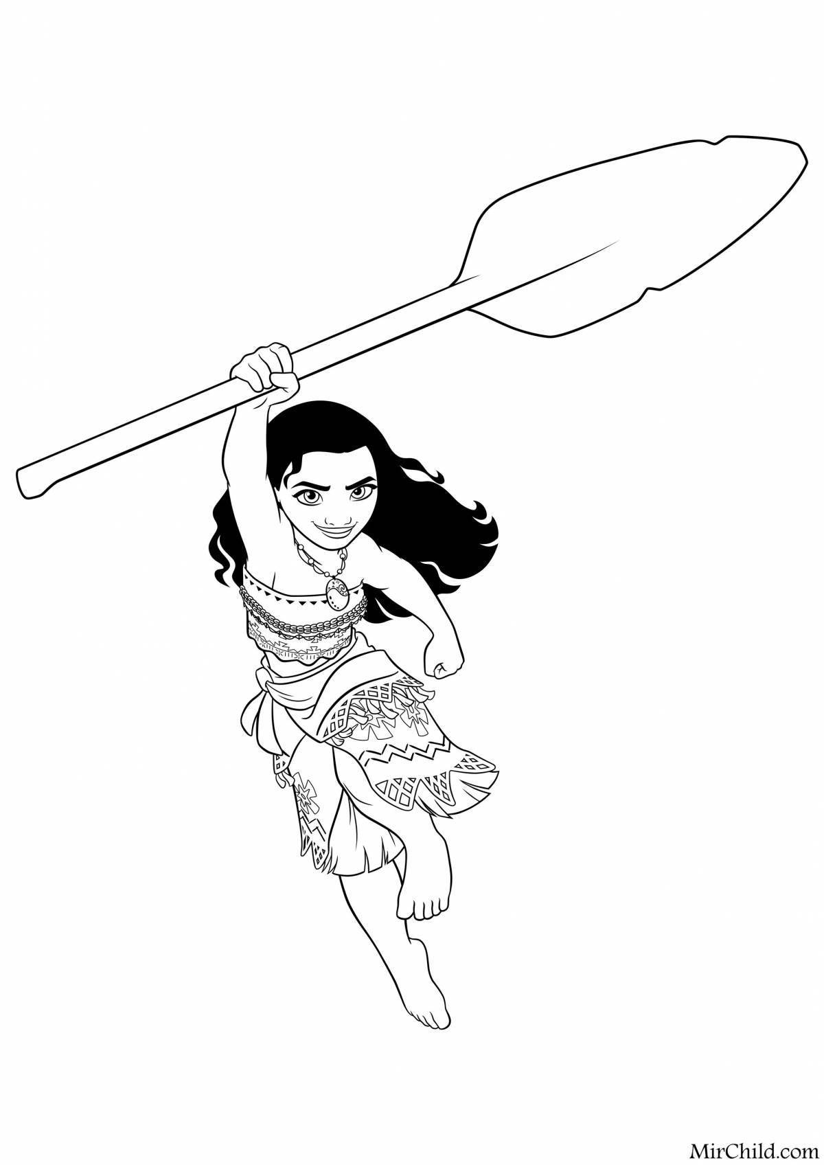 Moana playful coloring for girls