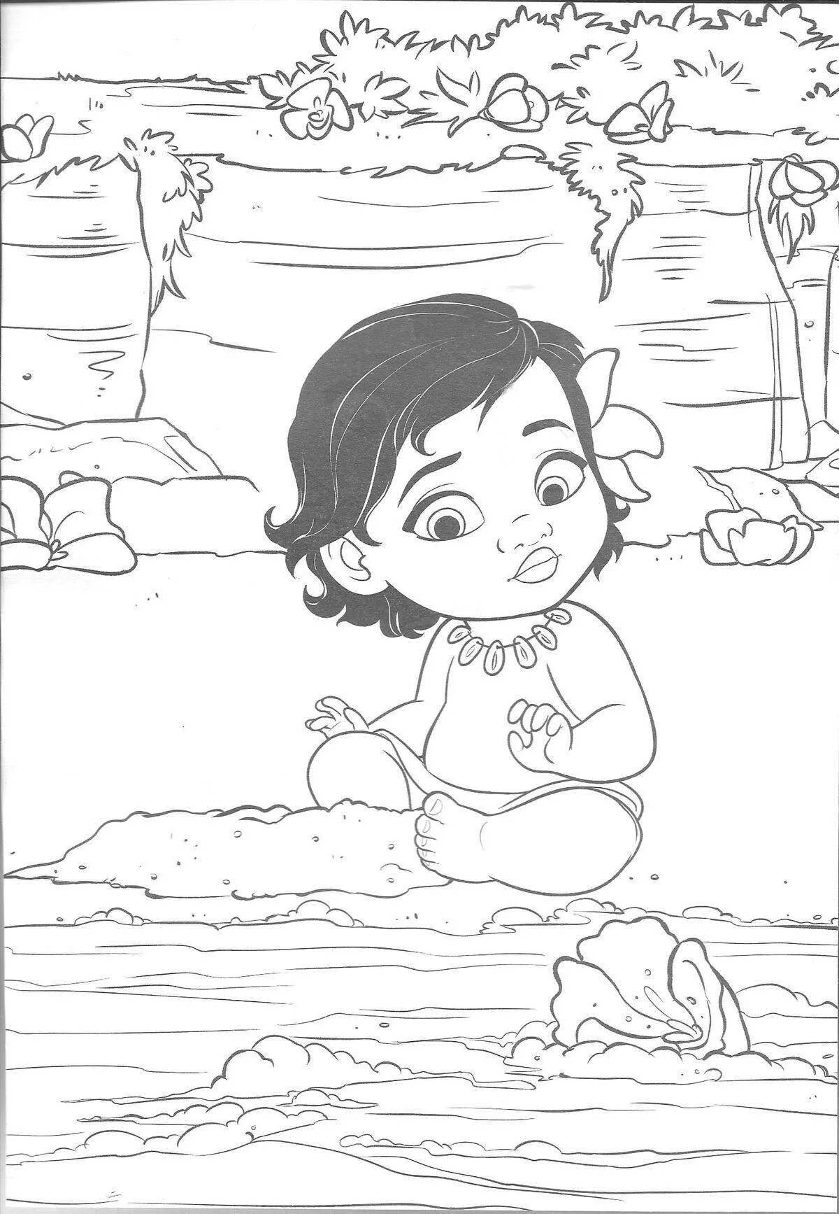 Fancy coloring for girls moana