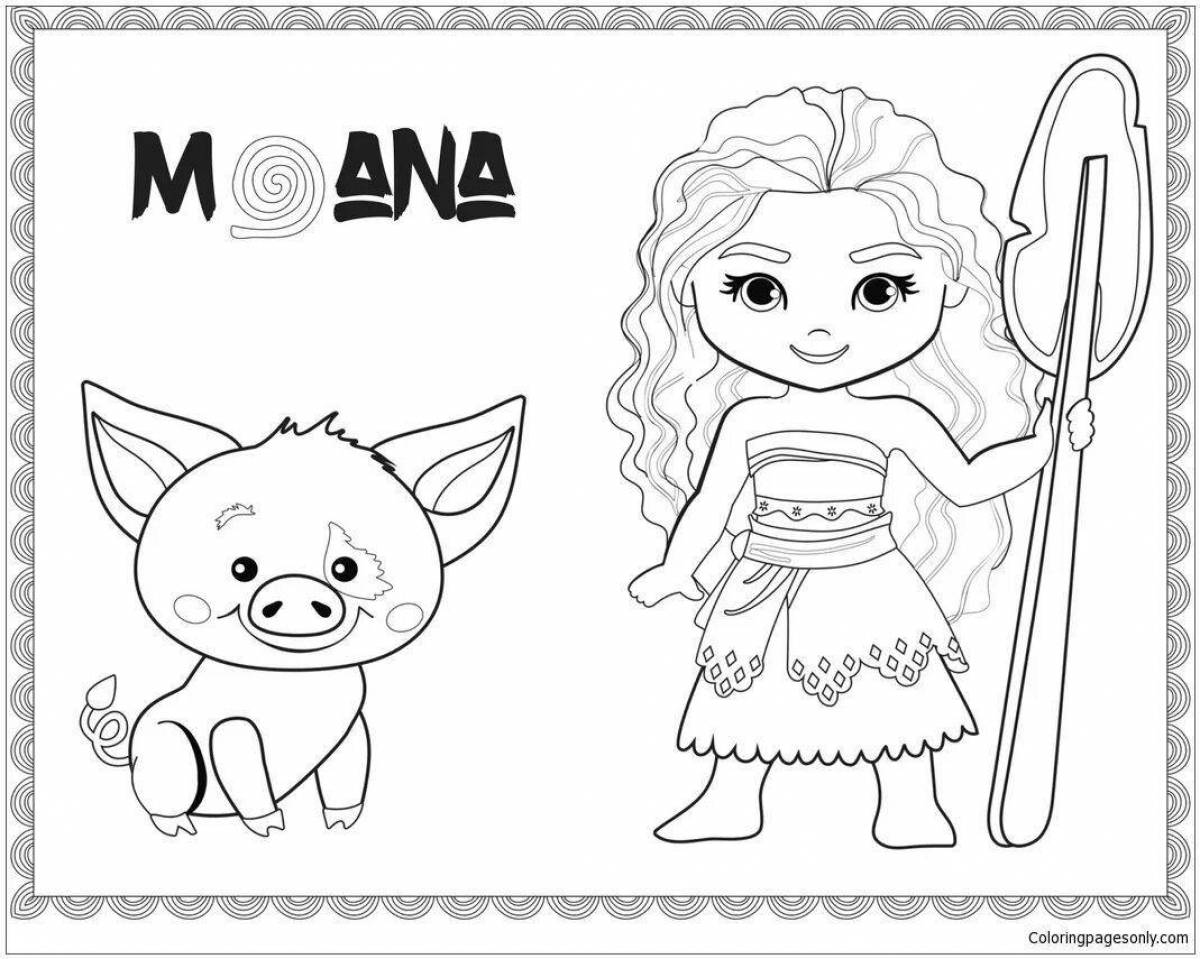 Moana dreamy coloring book for girls