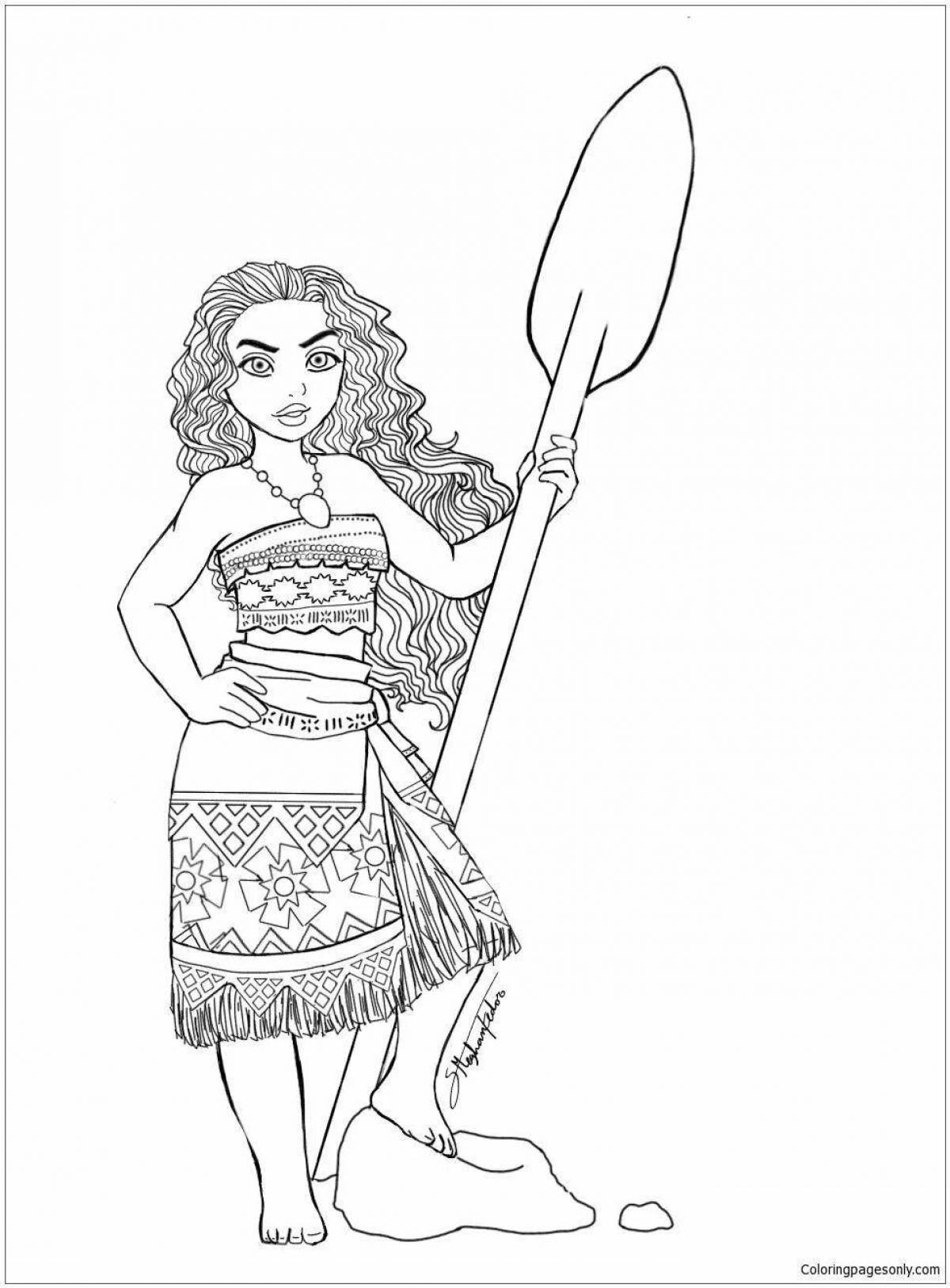 Moana mystical coloring book for girls