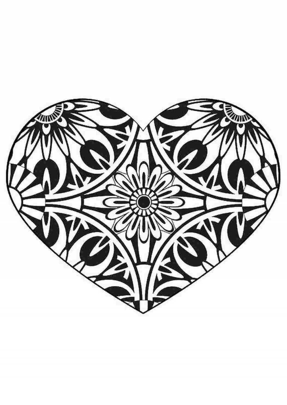 Gorgeous heart coloring page