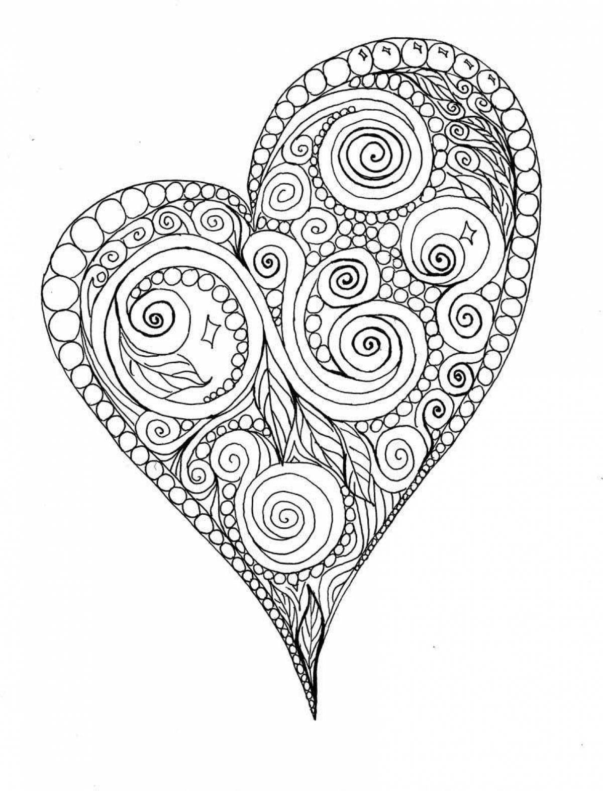 Coloring book dazzling heart