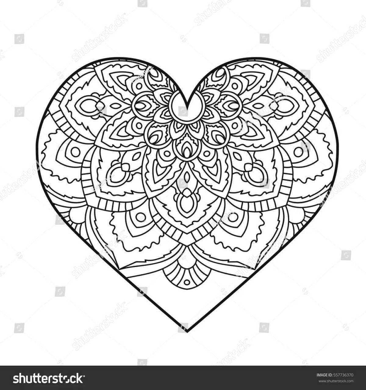 Cute heart coloring page