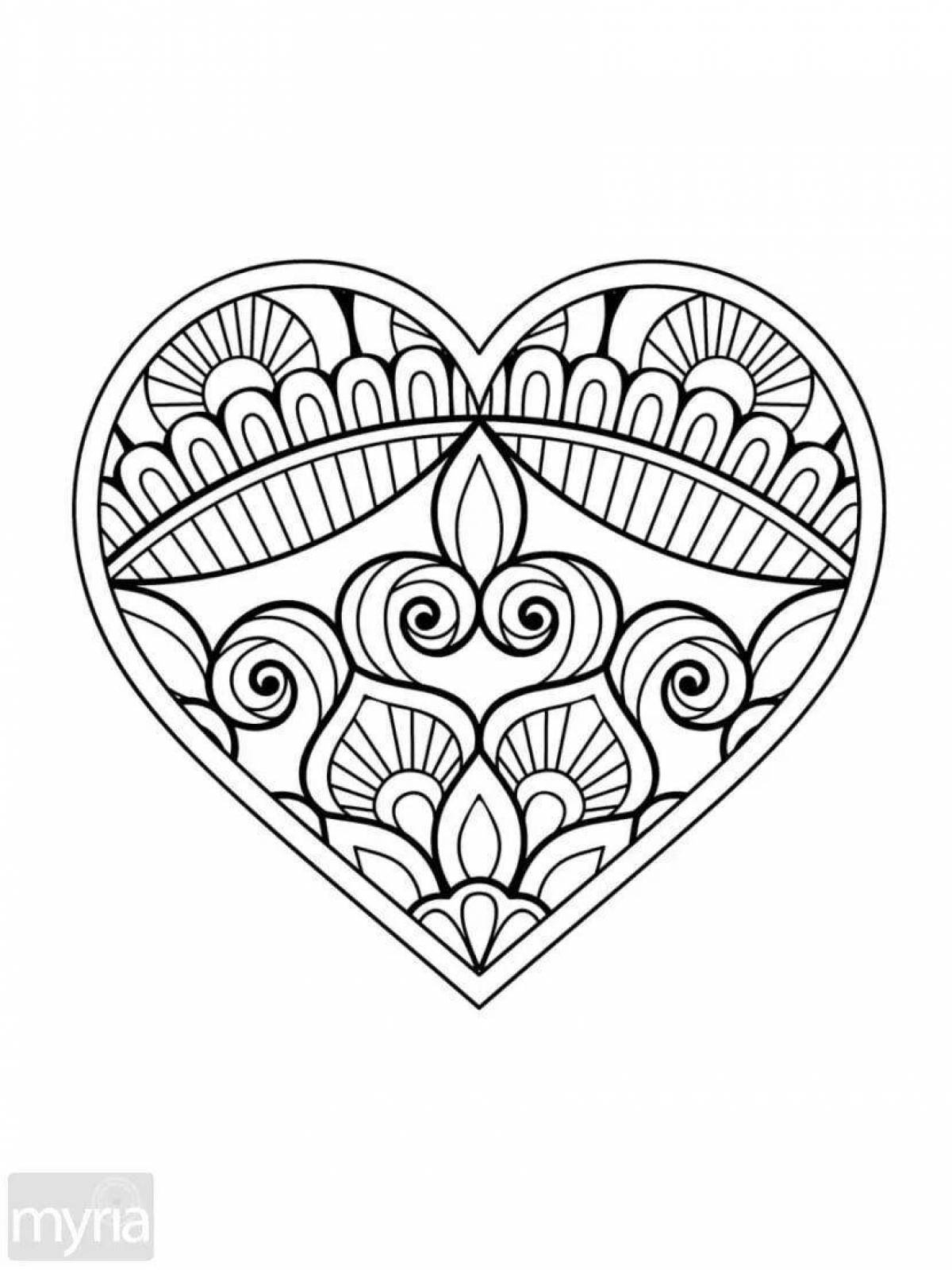 Awesome heart coloring page