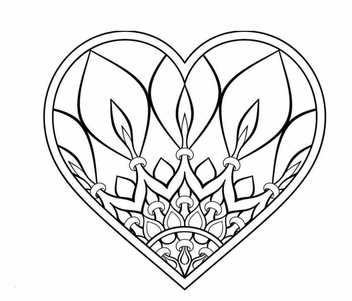Colored heart coloring page