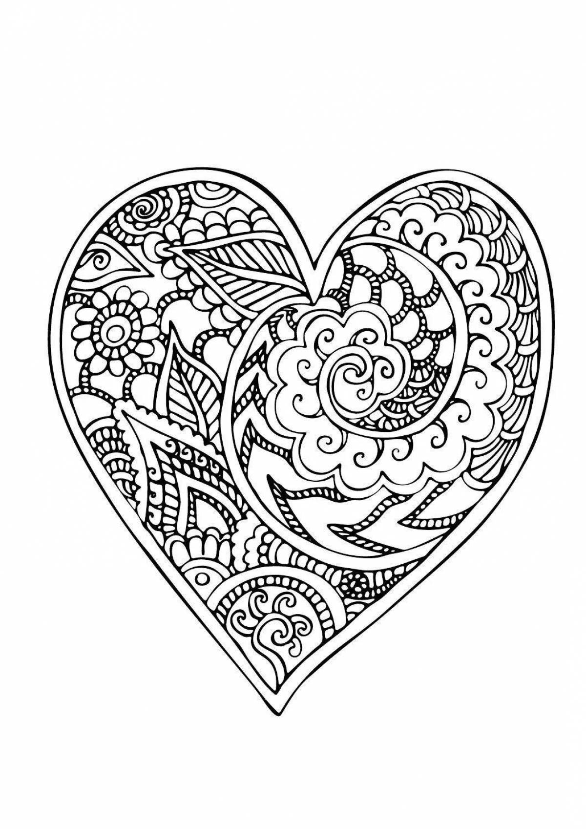 Glamorous heart coloring book