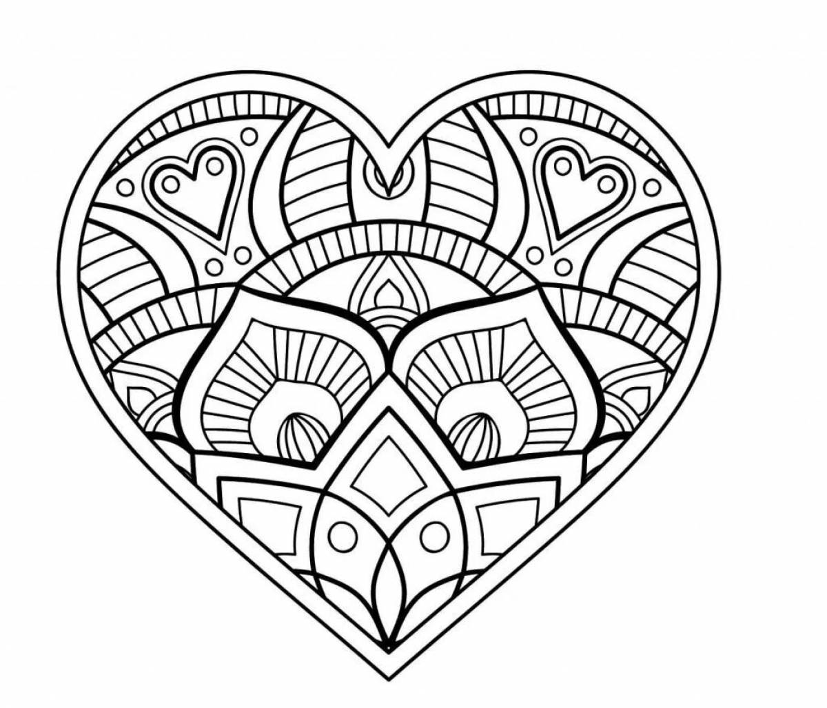 Coloring page bewitching heart