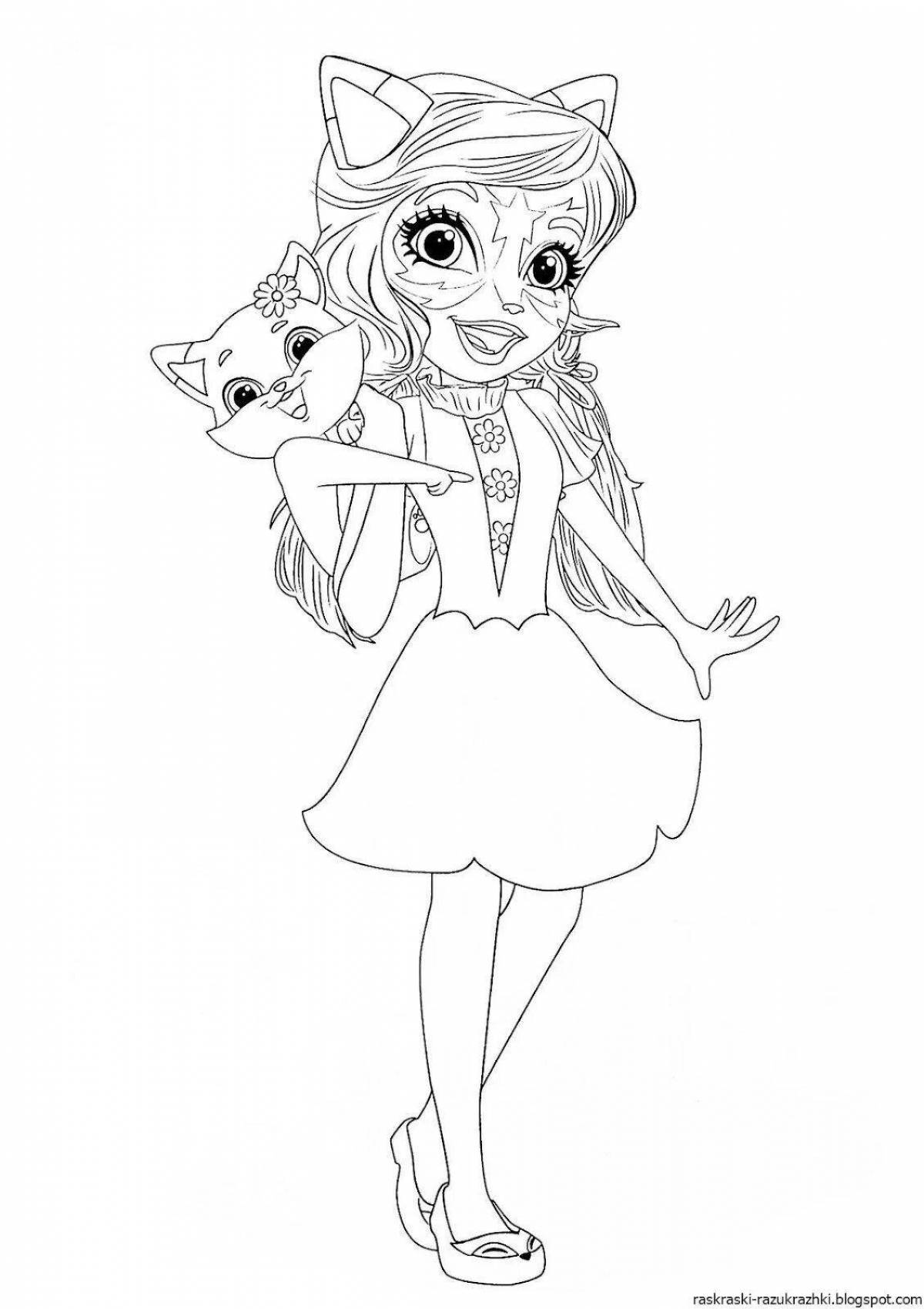 Photo Adorable coloring book for girls