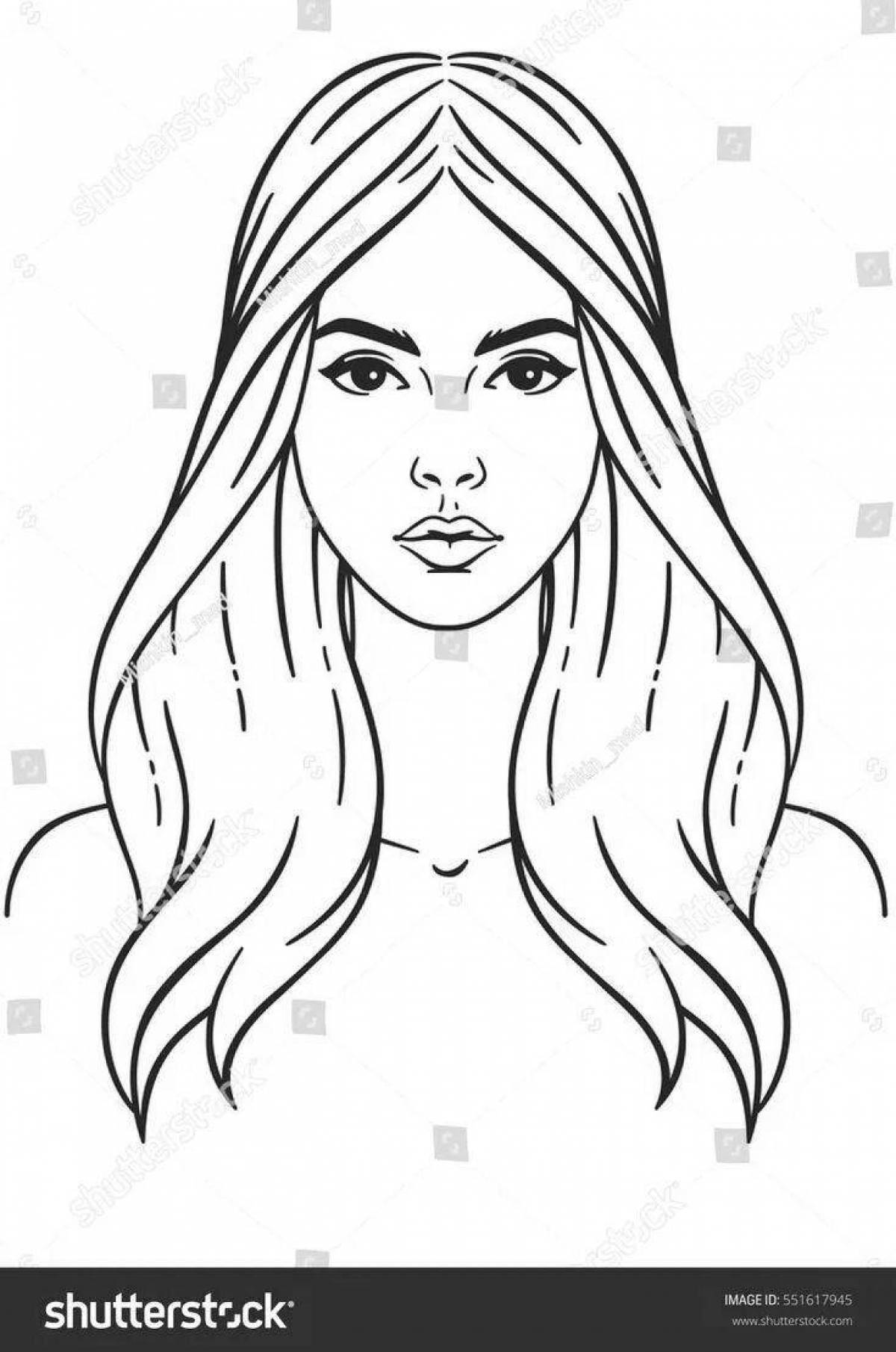 Coloring pages blushing human girl's face