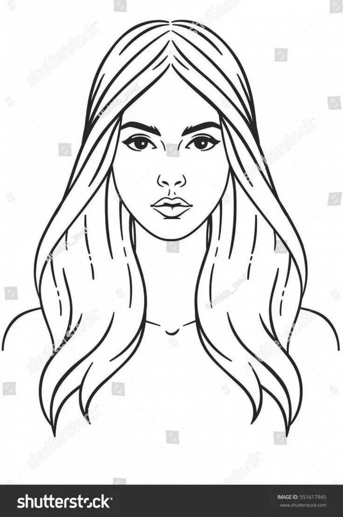Coloring pages blushing human girl's face