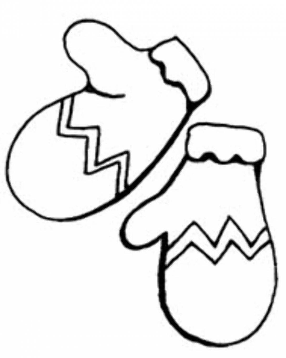 Coloring page cheerful santa claus mitten