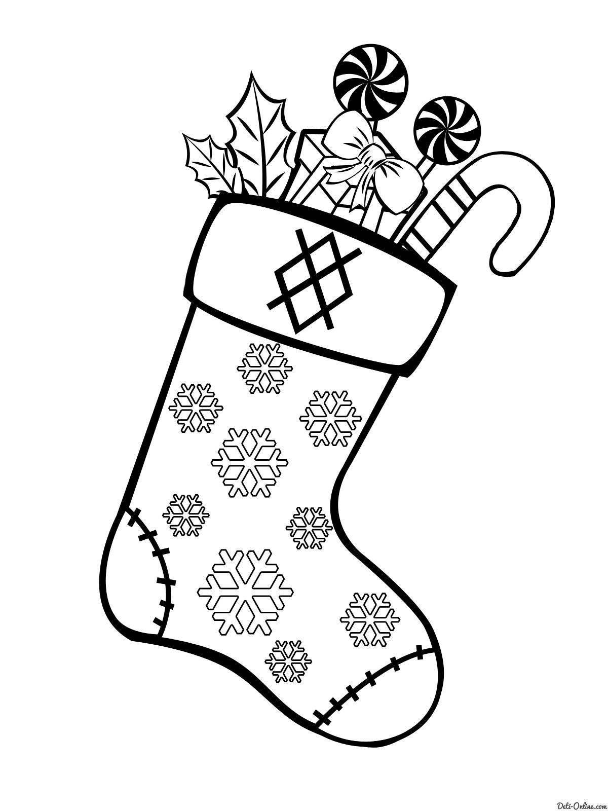 Santa Claus glowing mitten coloring page