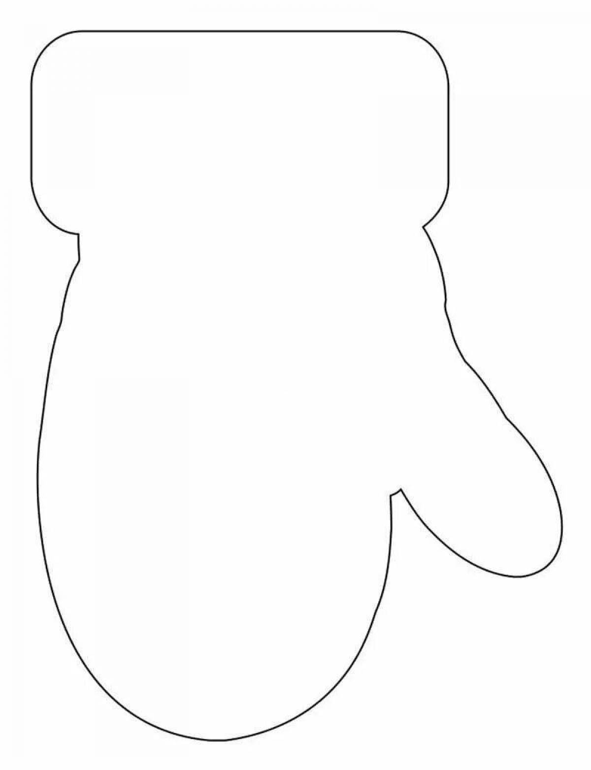 Santa's playful mitten coloring page
