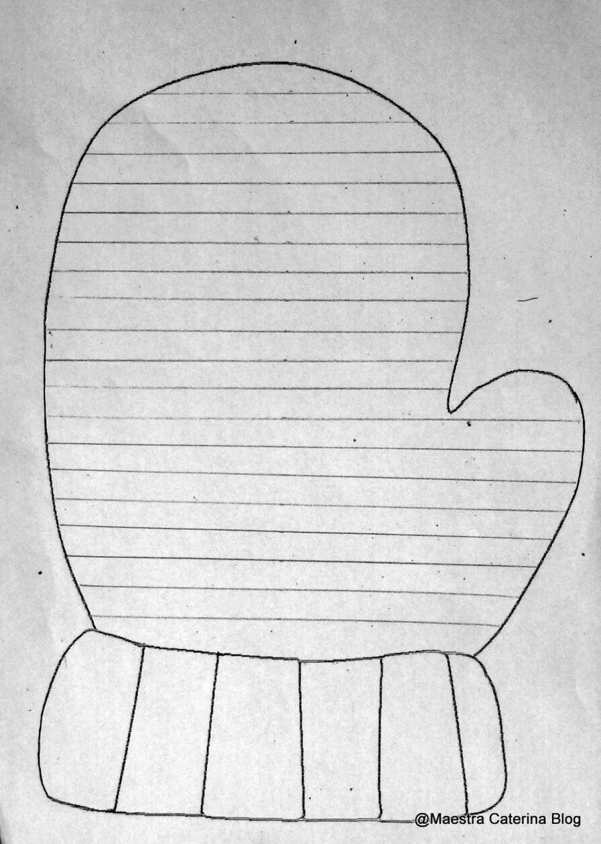 Coloring page shiny santa mitten