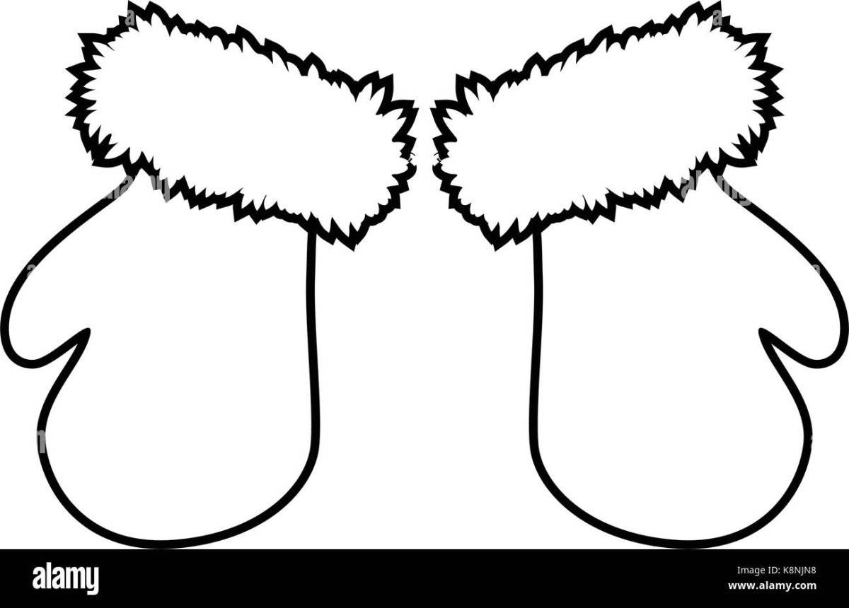 Привлекательная раскраска варежки санта-клауса