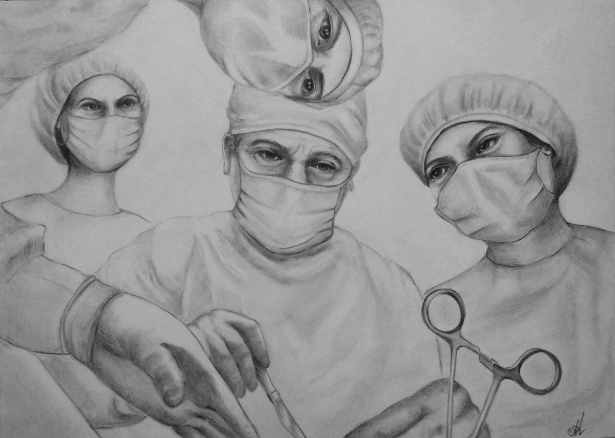 Яркая страница раскраски хирурга для детей