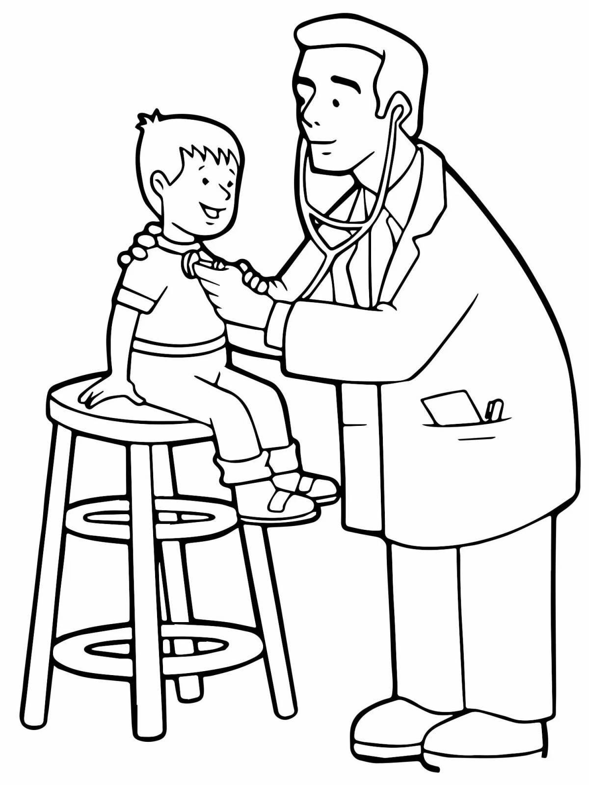 Charming surgeon coloring page for kids