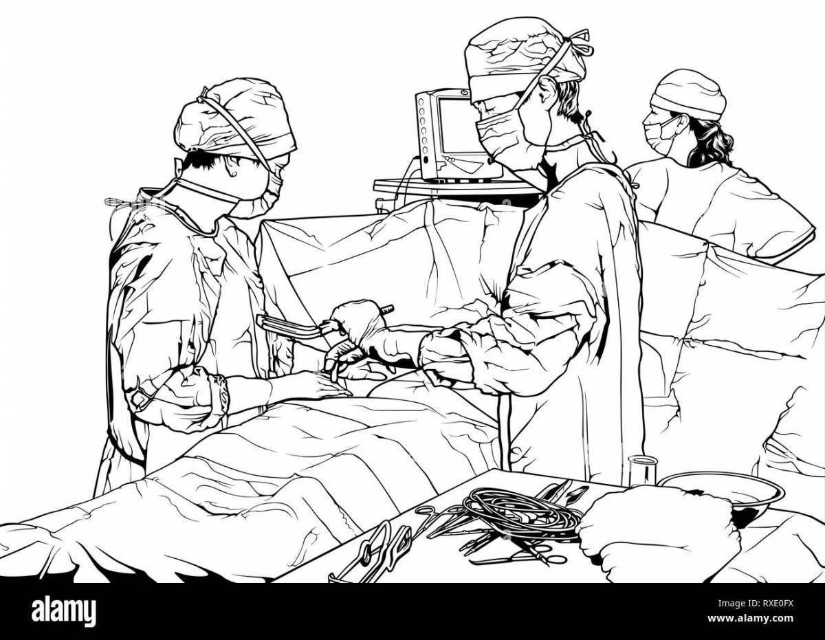 Surgeon coloring book for kids