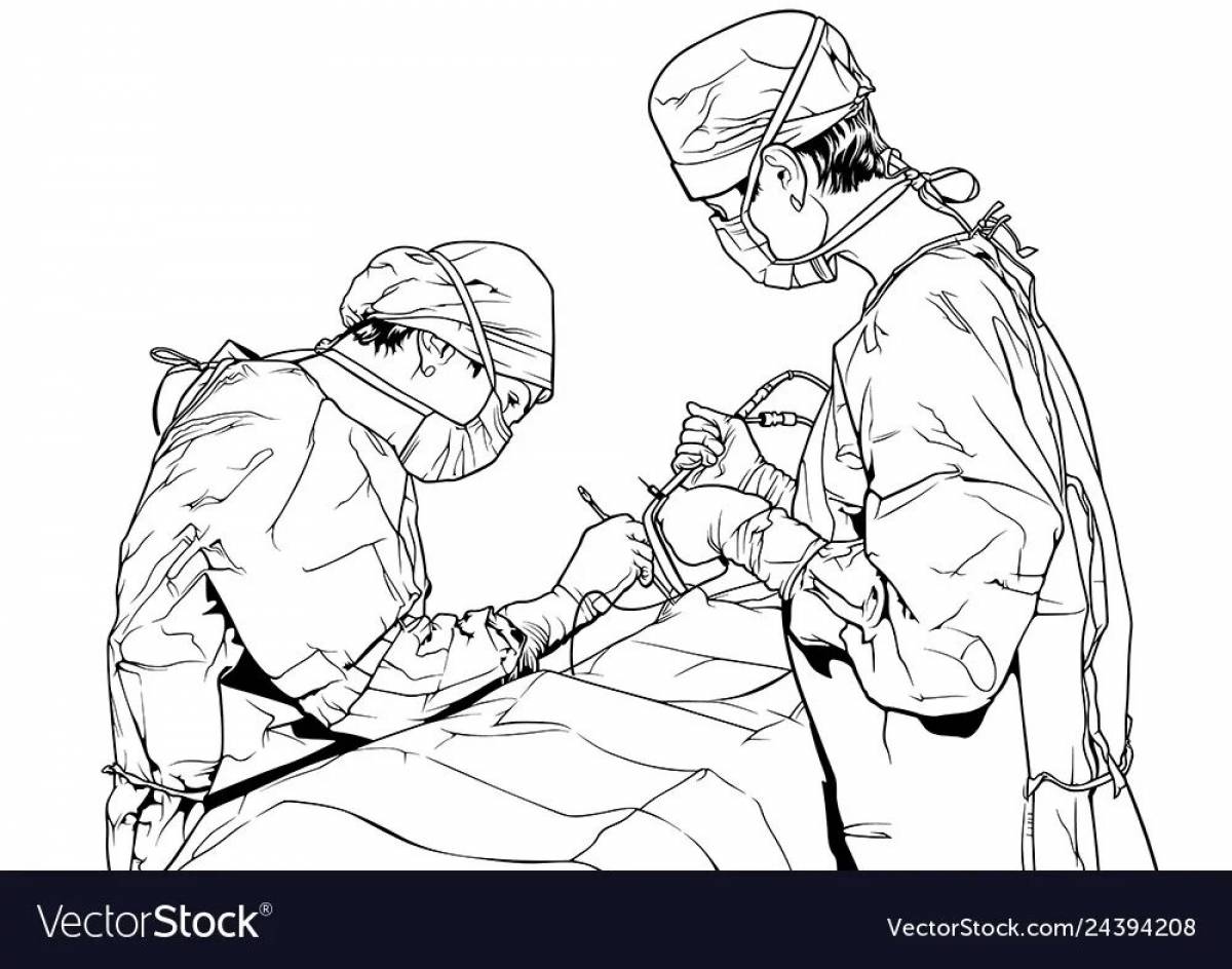 Colourful Surgeon Coloring Page for Children