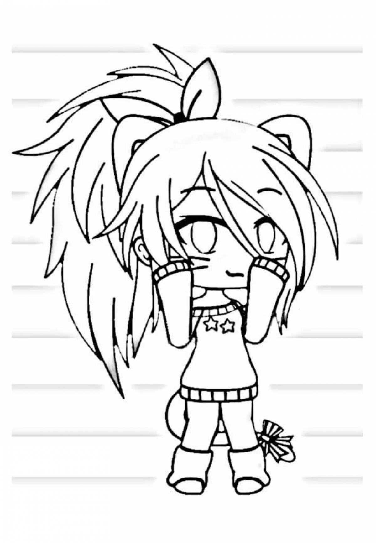 Photo Playful gacha club art coloring page