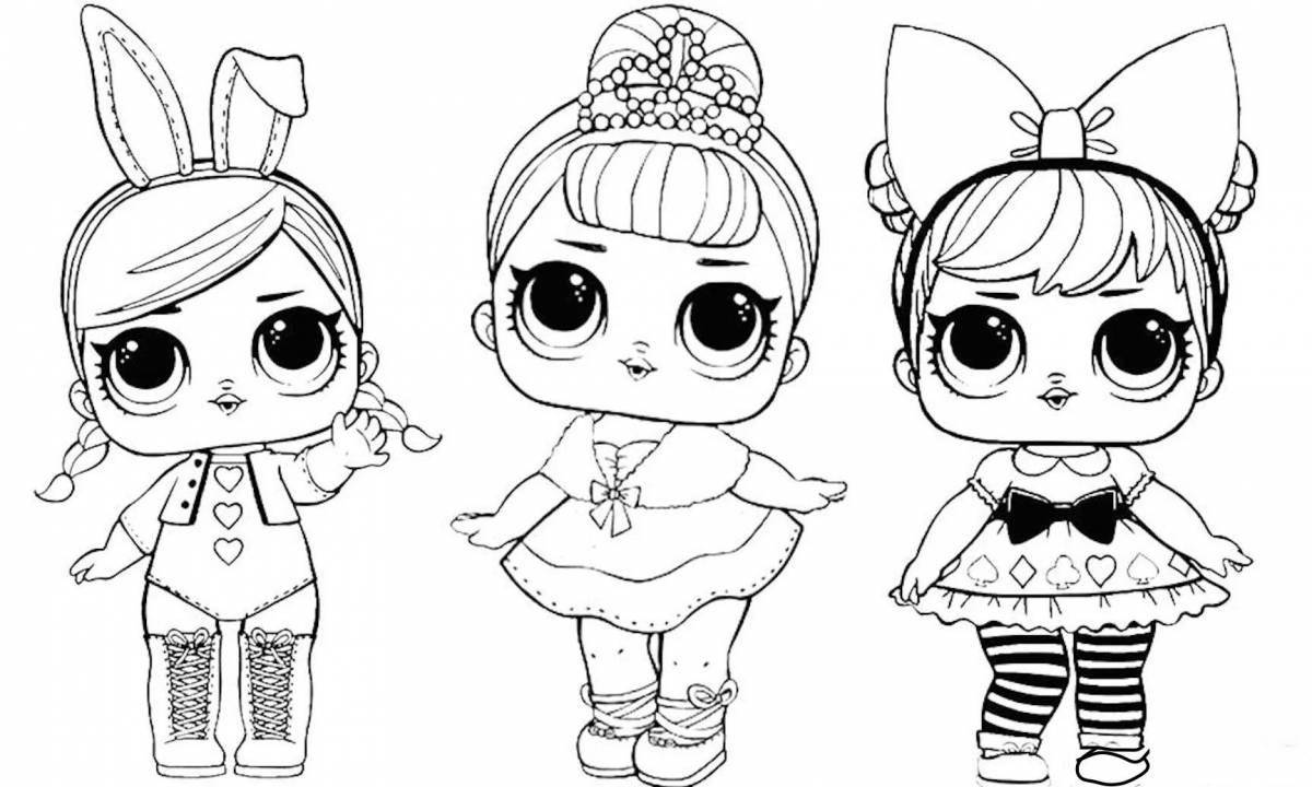 Colourful lol doll coloring